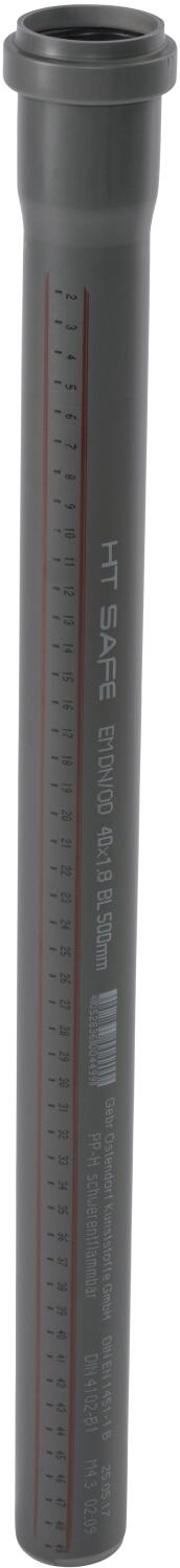 HT safe Rohr HTEM mit Muffe, DN 40