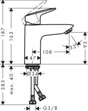 Hansgrohe Logis Einhebel-Waschtischmischer 100 mit Push-Open Ablaufgarnitur