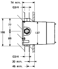HANSAVARIO Unterputz-Einbaukörper Thermostat-Batterie, DN 20 (G3/4) mit Vorabsperrung