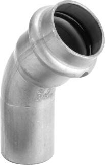 VIEGA Edelstahl Bogen 45 Grad, 42mm, 1 Muffe