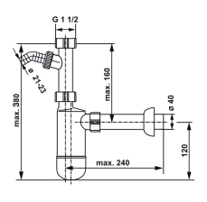 SANIT Flaschengeruchsverschluss G1 1/2x40 mit Geräteanschluss