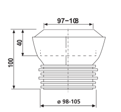 SANIT WC-Manschette DN100 d:97-108mm für Rohr ohne Muffe