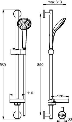 Ideal Standard Brausekombination 900 mm M1 mit 1-Funktionshandbrause