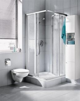 Kermi Nova 2000 Halbteil Eckeinstieg Falttür 2teilig Kunstglas Höhe 1850mm