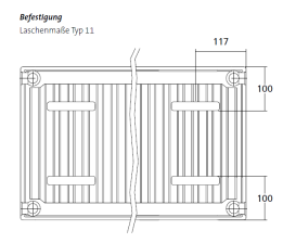 Purmo Plan Ventil Compact Mittelanschluss Typ 11, Bauhöhe:600mm