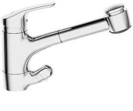 HANSAMIX Sp&uuml;ltisch-Einhand-Einlochbatterie, DN 15 mit Ger&auml;te-Absperrventil Geschirrbrause 