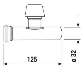 SANIT Verlängerungsrohr mit Muffe + Rohrbelüfter 32x125mm