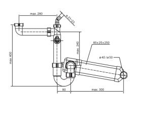 SANIT Raumspar- Rohrgeruchverschluss G1 1/2x40/50
