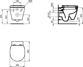 IS Wandtiefspül-WC kompakt CONNECT Space unsichtbare Befestigung