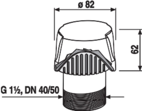 SANIT Rohrbelüfter ventilair G1 1/2 DN 40/50