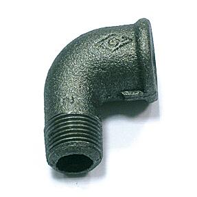 Temperguss Winkel 92 90 Grad mit I/A schwarz