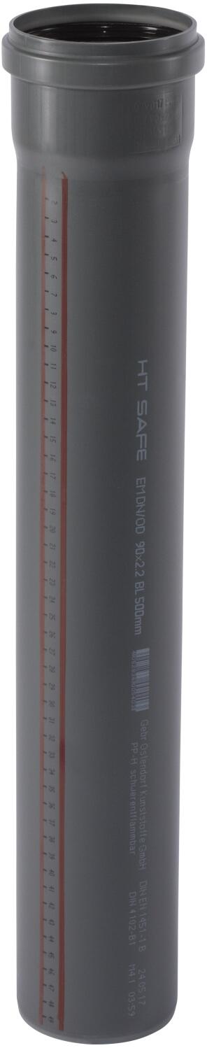 HT safe Rohr HTEM mit Muffe, DN 90