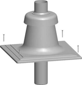 Wolf Schachtabdeckung aus Kunststoff DN80 mit integrierter Luft-/Abgasführung und Mündungsstück für 