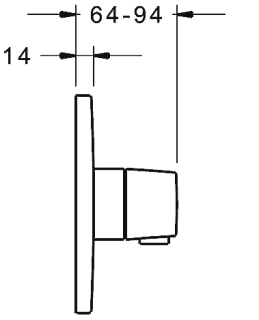 HANSALIVING Fertigmontageset mit Funktionseinheit Thermostat-Batterie, DN 15 (G1/2) rund