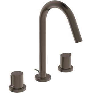 Ideal Standard Joy 3-Loch Waschtischmischer mit Metall-Ablaufgarnitur Magnetic Grey