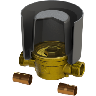 Deltamess Unterputz-Einbausatz für Wasserzähler Messing - G¾ AG x 15/18 mm löt x 110 mm
