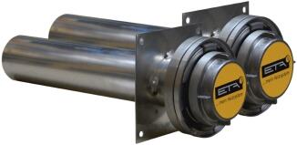 Pelletseinblasstutzen mit belüftetem Dec 0,5m Alu DN 100 mit Flanschplatte