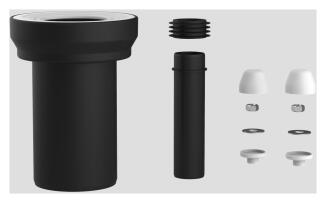 Sanit Wand WC-Anschlussgarnitur DN 90 mit weißem Abdeckset