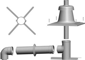 Wolf Anschluss-Set an konzentrische Luft-/Abgasführung im Schacht