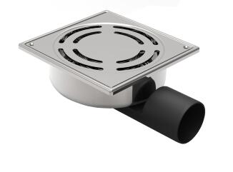 MERT Bodenablauf einteilig, komplett aus Edelstahl (304), 150x150 mm