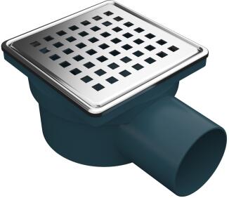 MERT Bodenablauf mit Edelstahlrost- und Rahmen Square (304), 100x100 mm