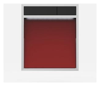 SANIT Betätigungsplatte LIS mit Beleuchtung Grundplatte Glas rot Tastenpaar schwarz