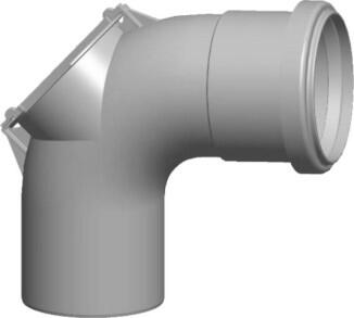 Wolf Revisionsbogen 87° / DN80 aus Polypropylen bis 120°C