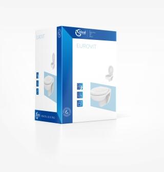 IS WC-Kombipaket Eurovit ohne Spülrand mit WC-Sitz softclose