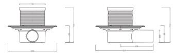 MERT Bodenablauf mit Edelstahlrost- und Rahmen "Square" DU-150