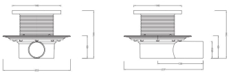 MERT Bodenablauf mit Edelstahlrost- und Rahmen "Stripes" DU-150-15-1