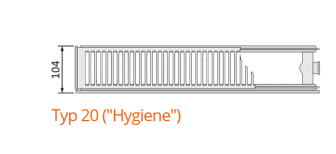 Purmo Plan Compact Hygiene Typ 20, Bauhöhe:600mm