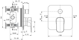Ideal Standard Tonic II Badearmatur UP Bausatz 2 eigensicher