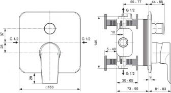 Ideal Standard EDGE Badearmatur UP eigensicher
