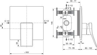 Ideal Standard Check Brausearmatur UP Bausatz 2 Magnetic Grey