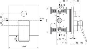 Ideal Standard Check Badearmatur UP Bausatz 2 (eigensicher nach DIN EN 1717) Magnetic Grey