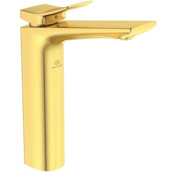 Ideal Standard Check Waschtischarmatur mit verlängertem Sockel ohne Ablaufgarnitur Brushed Gold
