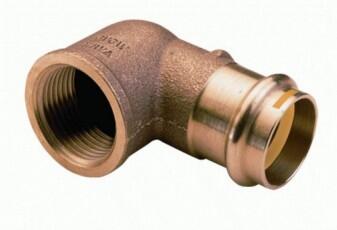 Kupfer Press Winkel 90° mit Innengewinde