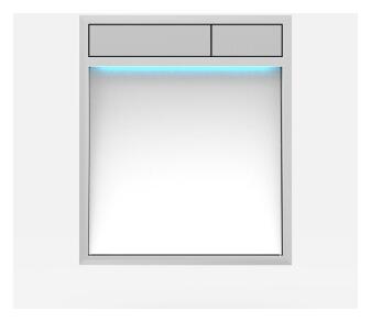SANIT Betätigungsplatte LIS mit Beleuchtung Grundplatte Glas weiss Tastenpaar mattchrom