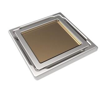 MERT Bodenablauf Flach mit Glasabdeckung beige