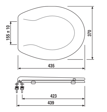 SANIT WC-Sitz 1502, Duroplast Modell Edelstahlscharniere, alpin-weiß