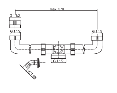 SANIT Ablaufverbindung G1 1/2 zentrisch