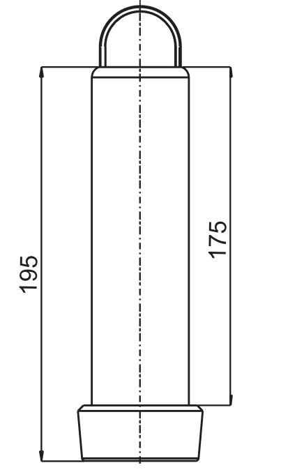 SANIT Standrohr G1 1/2 mit Bügel L:195 ÜH:175