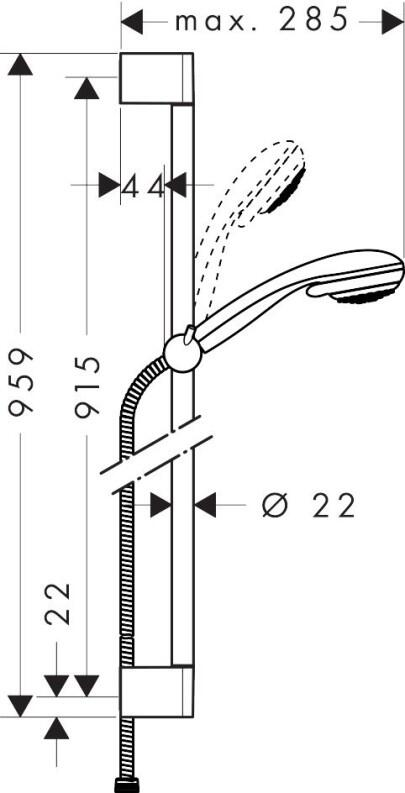 Hansgrohe Crometta 85 Brauseset Multi mit Brausestange 90 cm