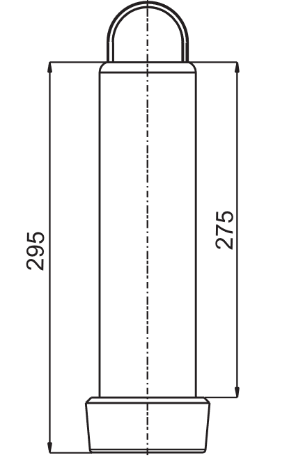 SANIT Standrohr G1 1/2 mit Bügel L:295 ÜH:275