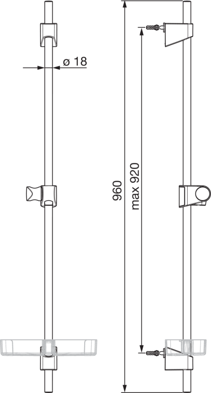 HANSA Wandstange HANSABASICJET 4470