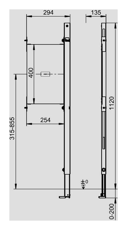 SANIT Befestigungs-Element INEO Höhe 1120mm