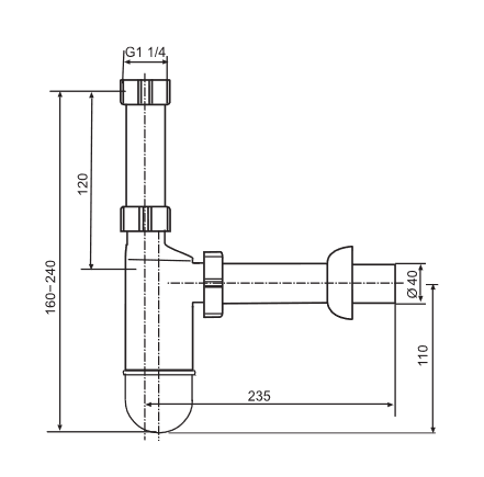SANIT Flaschengeruchsverschluss 610/3 G1 1/4x40
