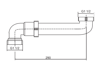 SANIT Raumsparabgang G1 1/2xG1 1/2