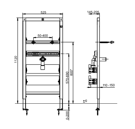 SANIT Waschtisch-Element INEO Einlocharmaturen zur Unterputzmontage von druckfesten Kleindurchlauferhitzern