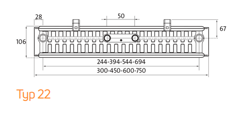 Purmo Kompaktheizkörper Vertikal TYP22 Bauhöhe 2100mm